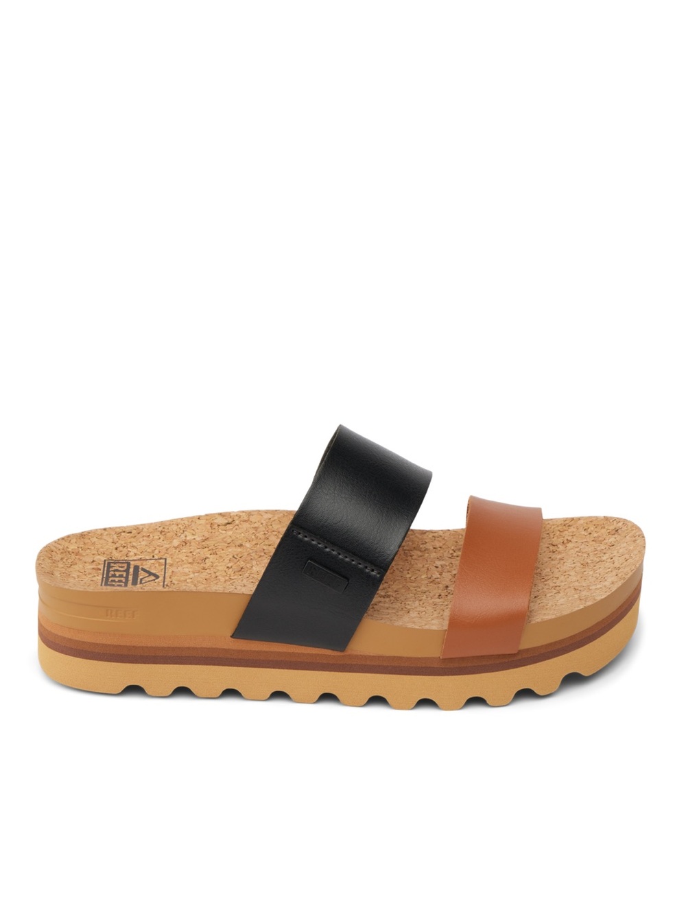 NEW Reef Cushion Vista Hi Women's Arch Support Sandals in Black Duo Size 9